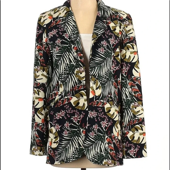 Cynthia Rowley Tropical Print Blazer Jacket Small - Picture 1 of 10